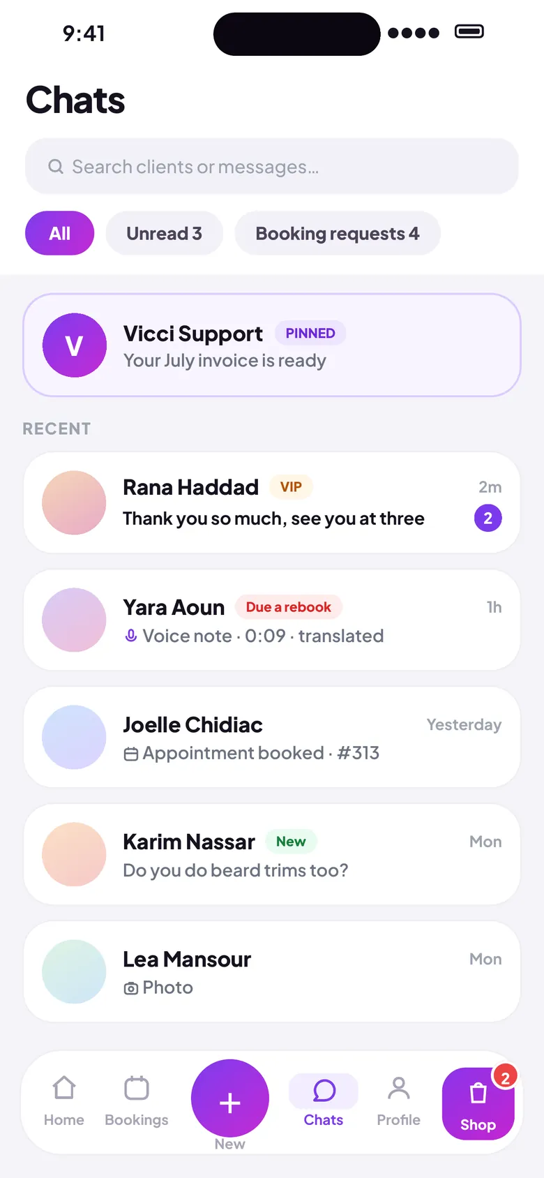 Chats screen